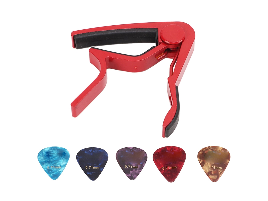 Lurelia Capotraste Para Guitarra Com Palhetas Com Mola 5 Palhetas