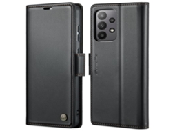 Capa Para Samsung Galaxy A33 5g Borboleta Fivela Litchi Textura De Telefone De Couro Rfid Antirroubo Preta