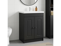 Vidaxl Armário De Banheiro Embaixo Da Pia Preto 56 X 37,5 X 81 Cm