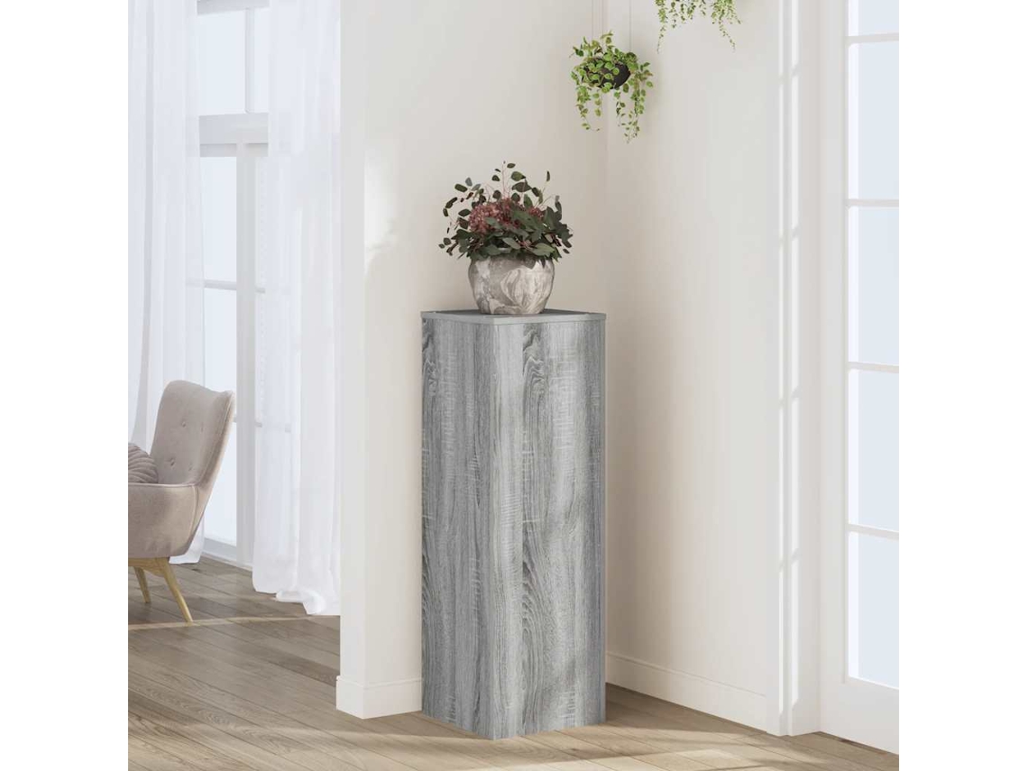 Vidaxl Suporte P/ Plantas 33x33x100 Cm Derivados Madeira Cinza Sonoma