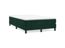 Vidaxl Cama Boxspring Com Colchão 120x190 Cm Veludo Verde-escuro