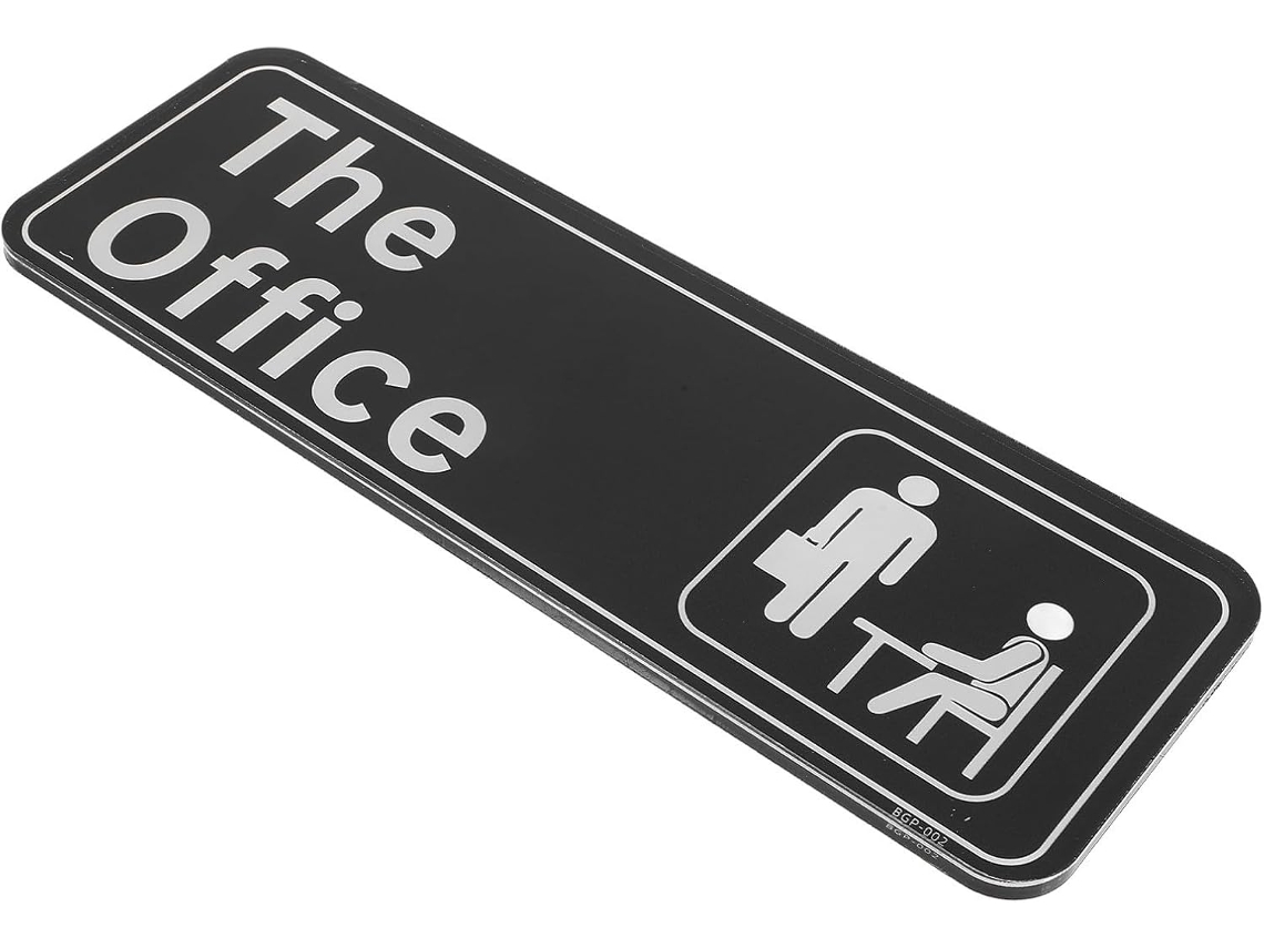 Placa De Escritório Ounona Em Acrílico Preto, Placa Adesiva Moderna Para Informações Em Portas E Paredes De Metal Vidro