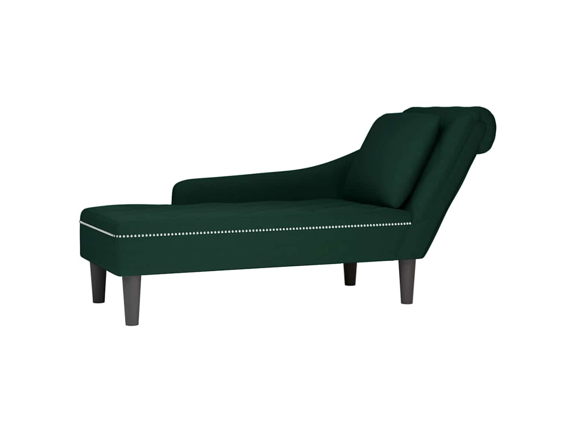 Vidaxl Chaise Lounge C/ Almofada/apoio De Braços Direito Veludo