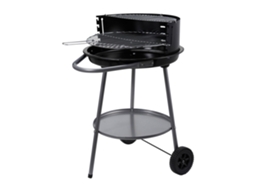 Churrasqueira Redonda A Carvão Well Home Ø51 Cm Com Rodas E Proteção Contra O Vento.