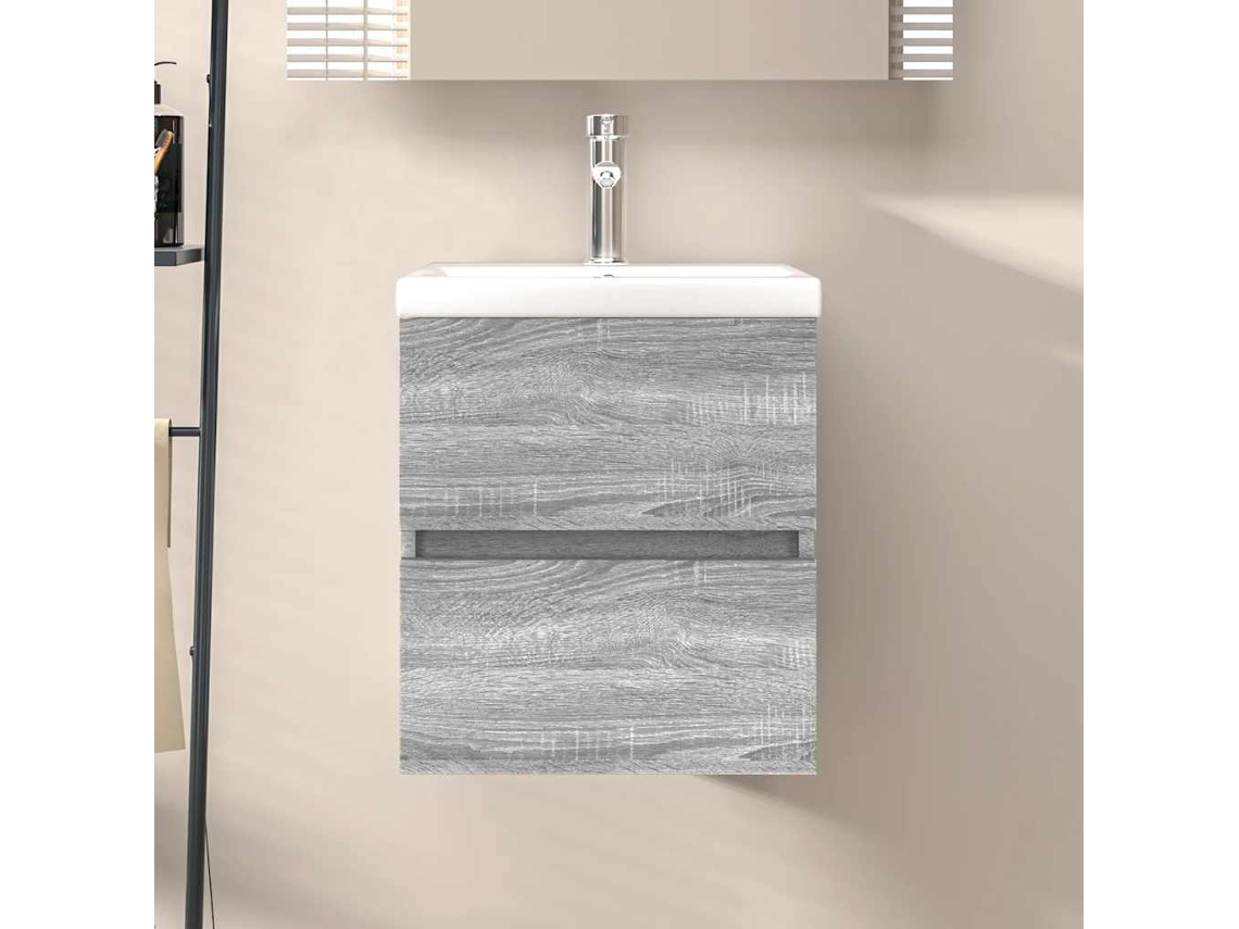 Vidaxl Móvel P/ Lavatório 41x38,5x45 Cm Derivados Madeira Cinza Sonoma