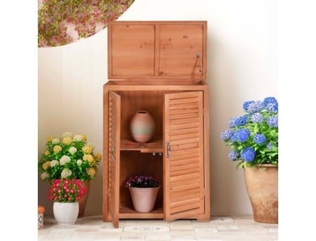Armário de Madeira para Exterior Jardim com 2 Portas Moderno 69X43X88Cm Pintail STARK
