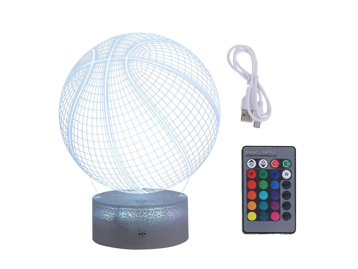 Omni lâmpada de Mesa Led em Forma de Basquete para Quarto Sem Pilhas Secas com Controle Táctil e Decoração de Escritório 19x14x8,5 Cm