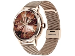 Relógio inteligente feminino, tela TFT de 1,19 polegadas, à prova d'água IP67, rastreador de atividades, compatível com Android e iOS (Bestvite) (dourado)