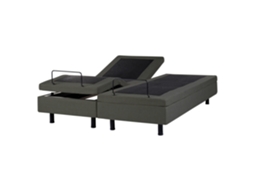 Cama Ajustable Sin Cabecero Beliani Castellan De Tela Gris 160x200x37