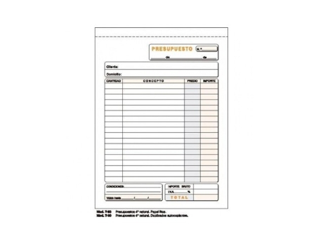 Livro Paq/10 Talonarios Presupuestos 4º Natural Duplicado Autoco. De Desconocido (espanhol)