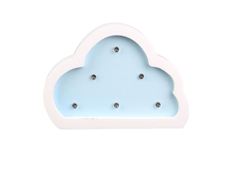 Nuage Tom e Zoe Castiçal de mesa infantil de madeira com LED integrado azul