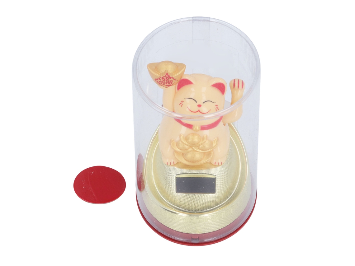 Estátua Gato Feng Shui Amarelo Fortune Energia Econômica