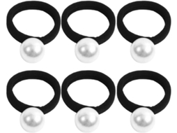 Conjunto de 6 elásticos de cabelo grandes de plástico, com design elástico e fixação segura.