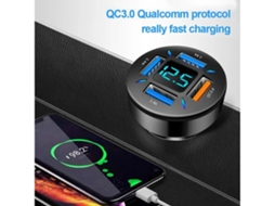 Carrdor De Isqueiro Com 4* Usb E Monitor L*