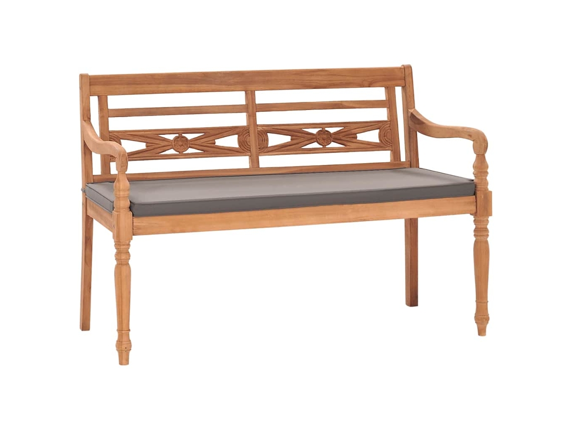 Bench, Benches Vidaxl Cinzeto Teca (120 Cm)