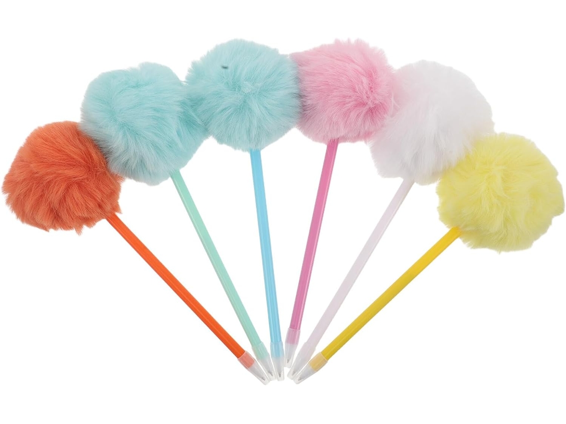 Conjunto De 6 Canetas Esferográficas Pompon Da Sewacc, Rollerball Gel