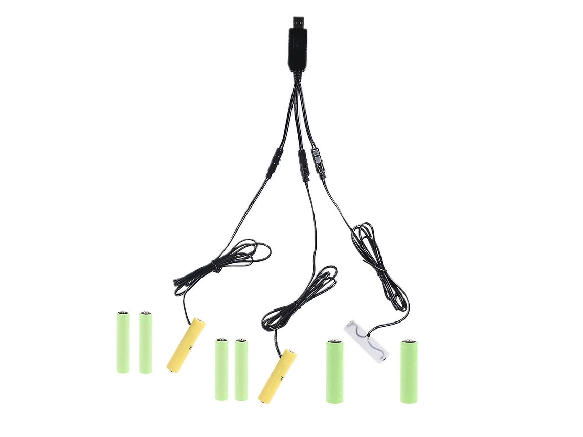 Eliminador de Bateria Usb para 2Aaa Aa para Lanterna Led Luz Termostato Relógio Tocha ALLINLESS