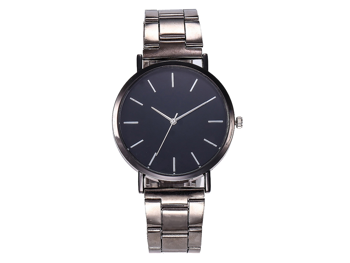 Reloj De Pulsera De Aleación Con Dial Redondo Analógico De Cuarzo (color Pistola)