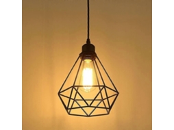 Omni lâmpada Pendente Industrial Vintage de Teto com Caixa de Metal Preto E27 Classe Energética A+ Sem Lâmpada
