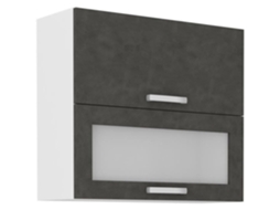 Coluna com 2 portas basculantes - 80 x 31,6 x 72 - Cinza fosco - LASSEN AUCUNE
