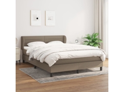 Vidaxl Cama com Molas/colchão 140x190 Cm Tecido Castanho acinzentado