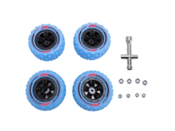 Mali conjunto de 4 Pneus de Carro Rc com Parafusos M3 M4 Borracha Universal para Crawler 1/14 1/16 Azul