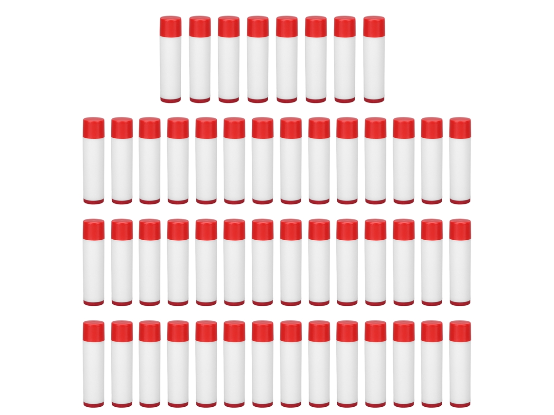 Kit De 50 Tubos De Bálsamo Labial Vazios Rotativos Para Maquiagem Diy Cosmético