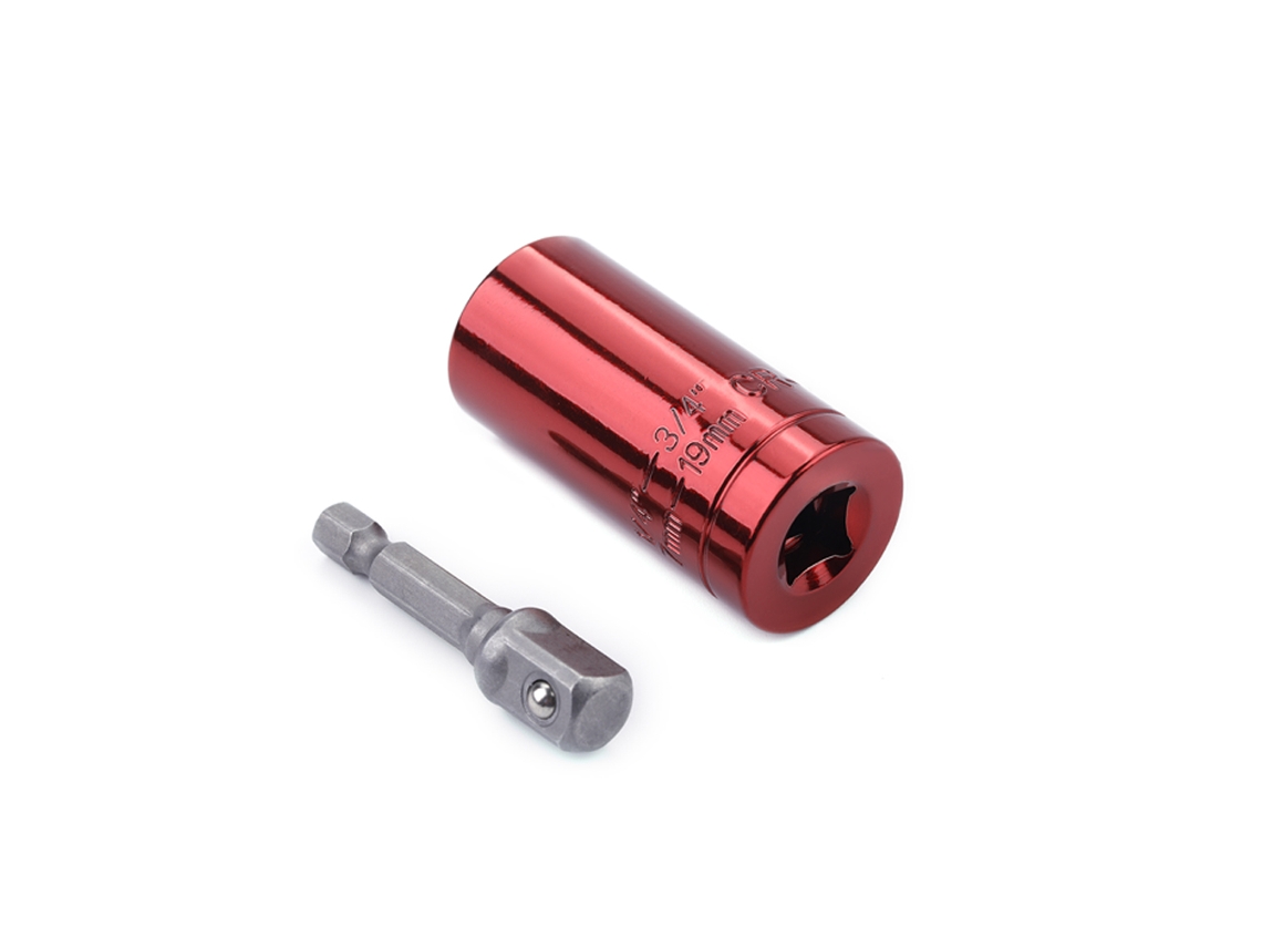 Adaptador Universal De Chave De Rato Para Furadeira Elétrica 7-19mm Aço Com Bola Vermelho 2 Peças