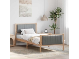 Vidaxl Estrutura da Cama Marrom e Cinza Claro 90 X 200 Cm
