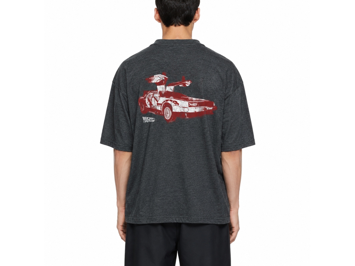 Rockinstone Back To The Future Movie Doorrrs Heather Black Adult T-shirt Size:l