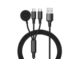 Cabo De Carregamento Multifuncional 3 Em 1 Para Iphone/apple Watch 8 Pinos Tipo C/usb C Base De Carregamento Magnética. Comprimento 1 M. Nostalgia88