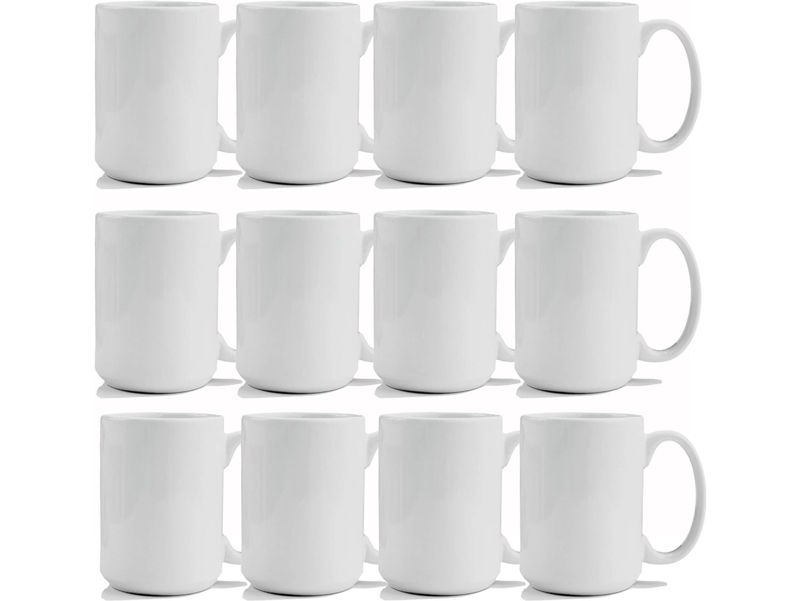 Canecas De Sublimação Em Branco 15 Oz Canecas De Café De Cerâmica Branca Para Sublimação Canecas A Granel Para