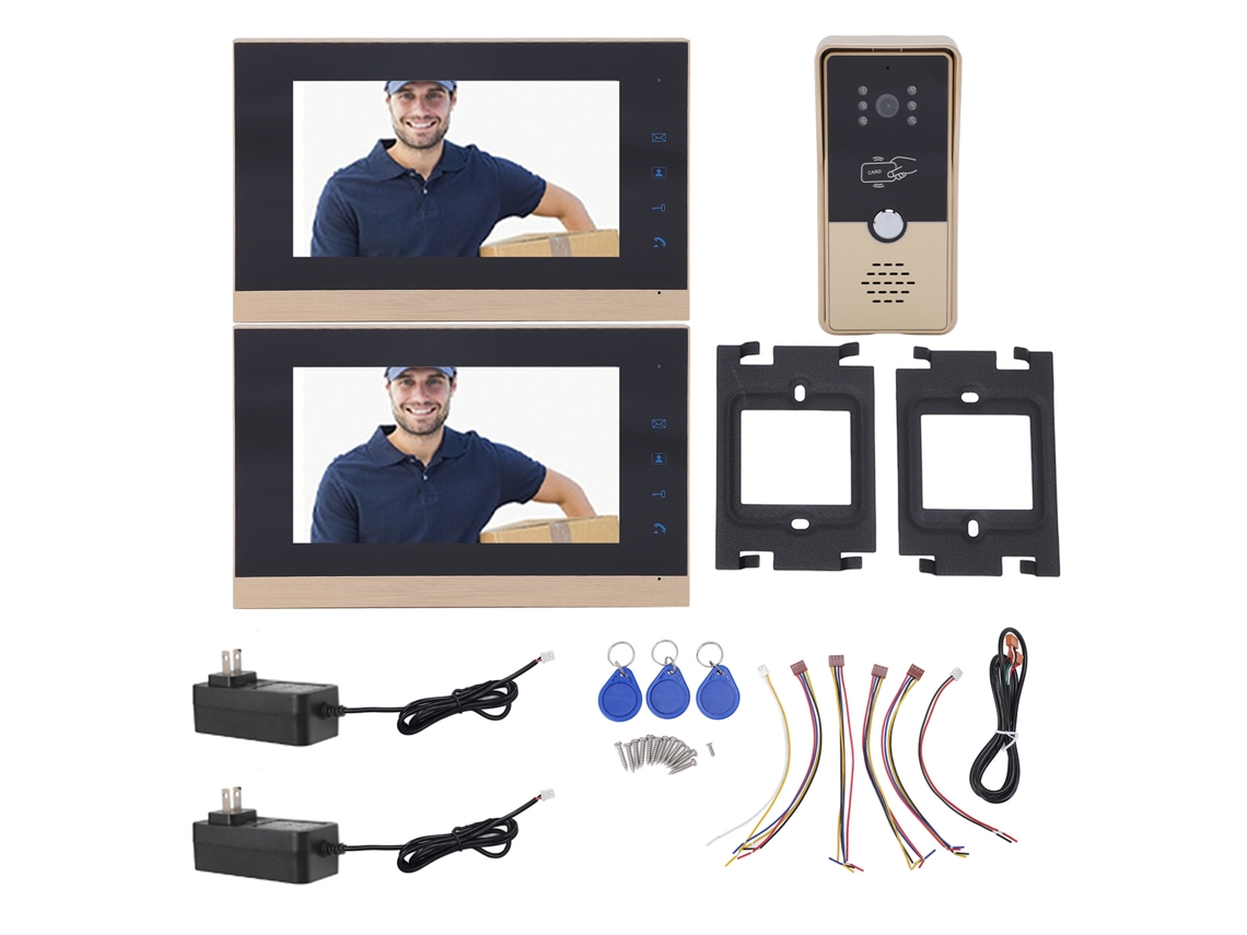 Sistema Interfone Vídeo Inteligente 7" Tft Dourado