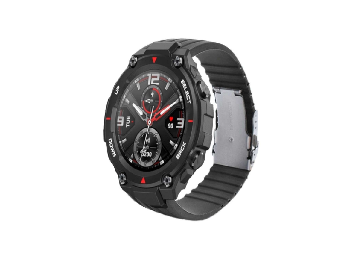 Bracelete Silicone Stripe Adaptável Amazfit T-Rex Pro Cinzento