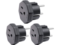 Adaptador macho/fêmea AQUAFORGE para dispositivos eletrônicos, 2 pinos, pacote com 3