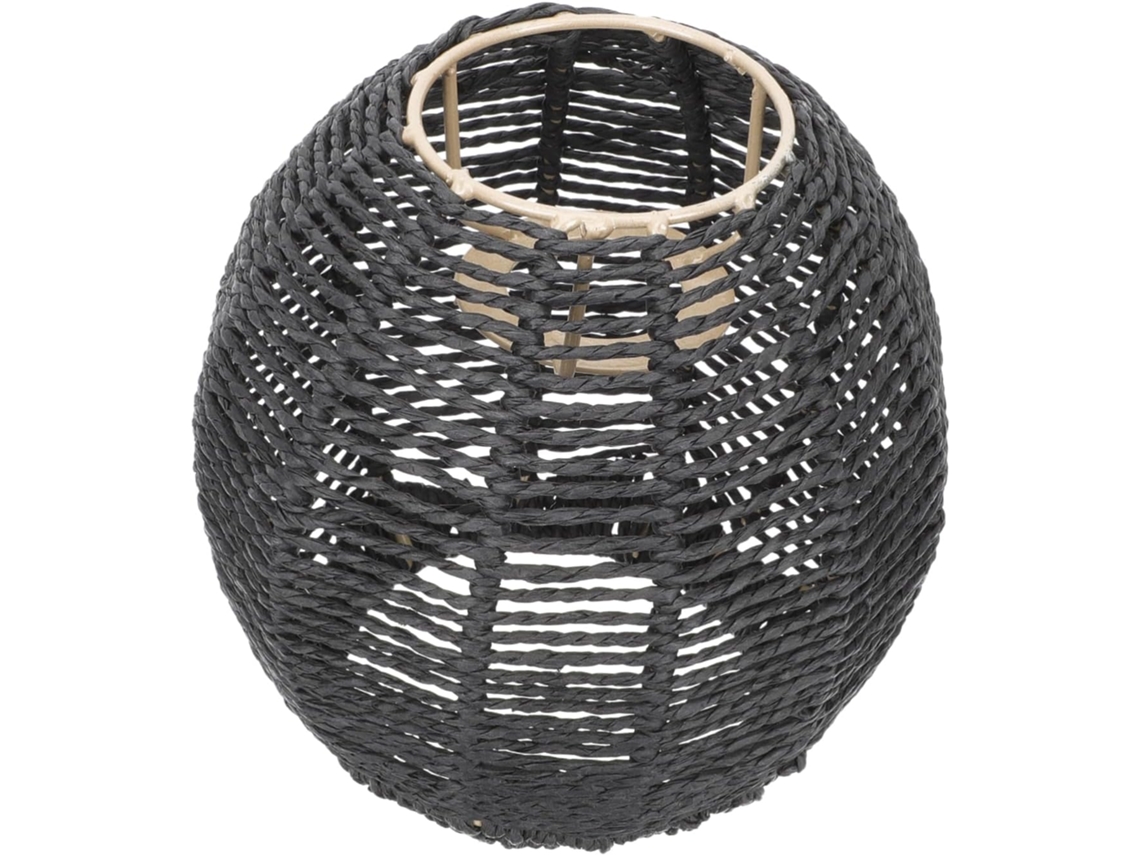 Luminária Decorativa Retrô Feita À Mão com Corda de Papel Preta e Iluminação Difusa, Fácil de Usar. SFUSHOS