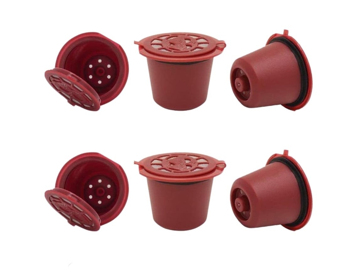 Pack 6 Cápsulas Reutilizáveis para Nespresso Gran Latissima Vermelho