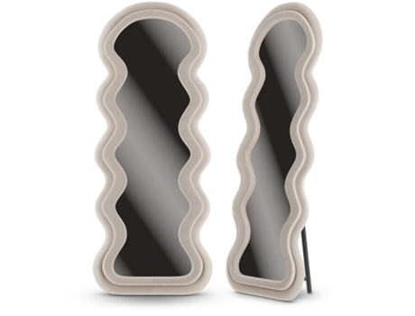 Espelho De Corpo Inteiro Teddy Wavy Mirror 160 X 60 Cm Creme Claro Mirlux