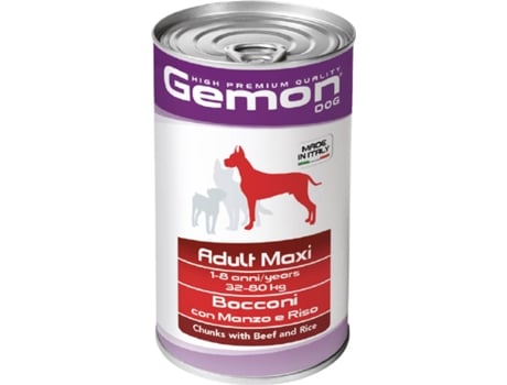 Ração para Cães GEMON Maxi (1250 g - Húmida - 1-8 anos - Sabor: Vaca)