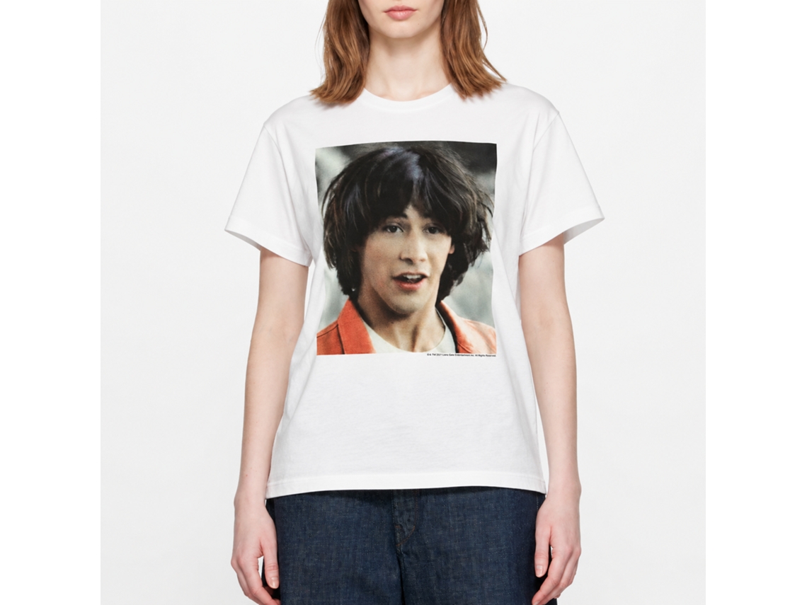 Rockinstone Bill And Ted Ted Face White Adult T-shirt Size:xxl