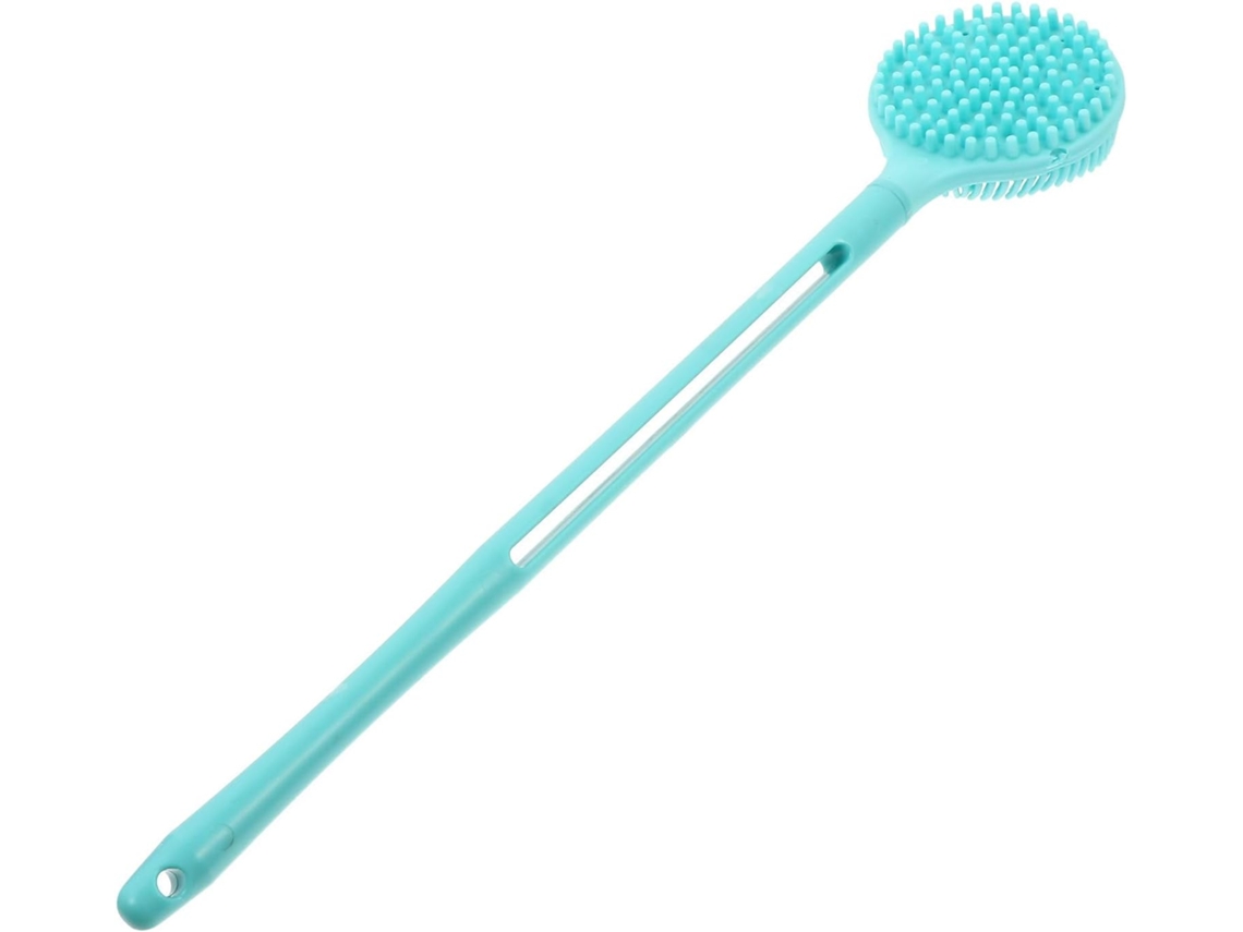 Escova De Banho Silicone Com Cabo Longo Para Esfoliação Corporal E Limpeza Profunda, Utensílio De Banho Simples Feito
