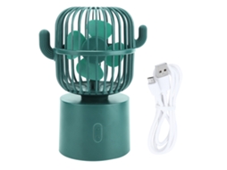 Ventilador Mini De Escritório Portátil Recarregável 3 Velocidades Usb Para Lar Escritório Viagens Verde