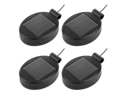 Kit com 4 Luzes Solares de LED, painel de reposição BRILVIBERA