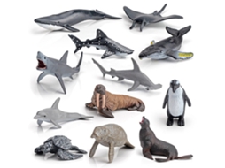 Primerox 12pcs Conjunto de Modelos de Animais Marinhos de Simulação Brinquedos Educativos Presente para Crianças