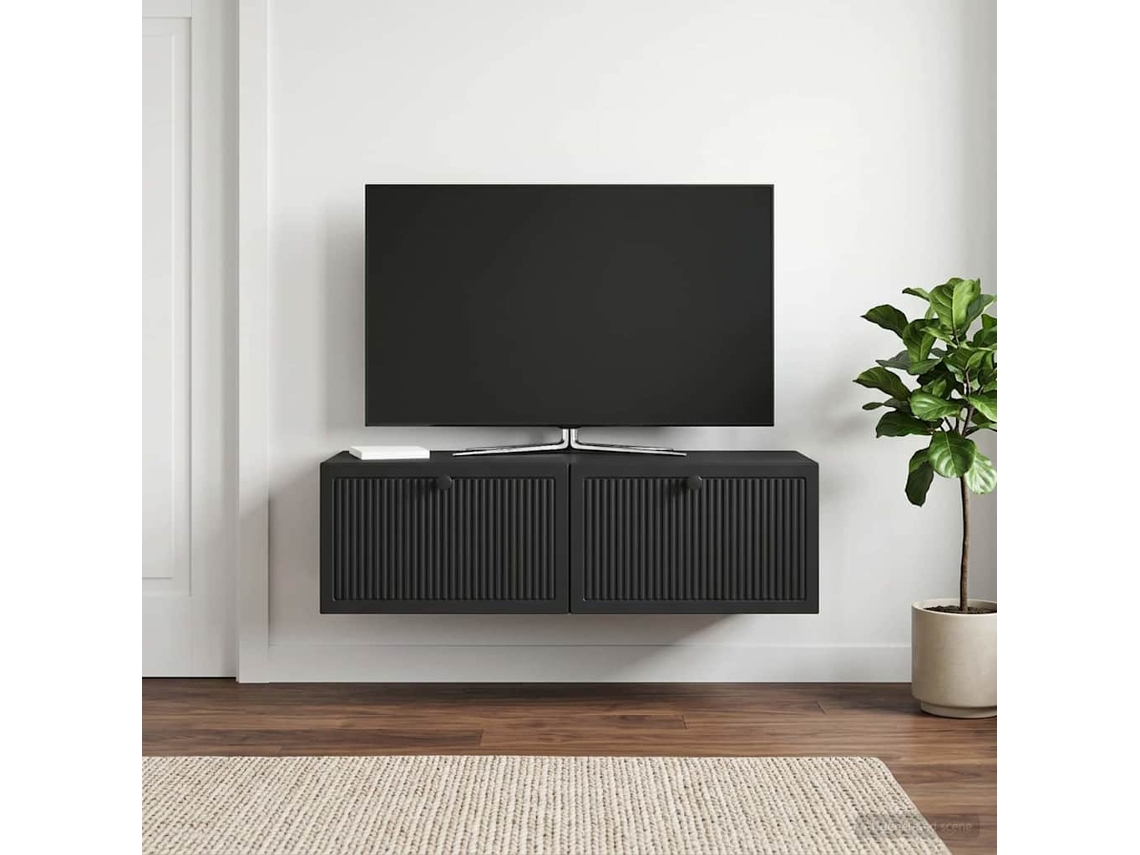 Vidaxl Gabinete De Tv De Parede Preto 98 X 41 X 30 Cm