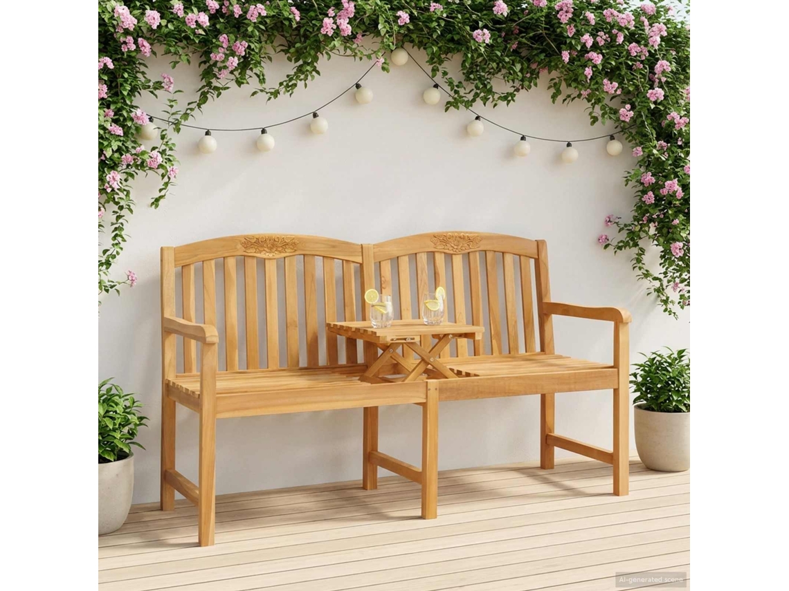 Vidaxl Banco Rosa Esculpido À Mão 150,5 X 60 X 95 Cm Natural