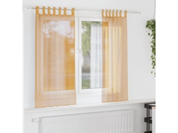 Vidaxl Cortinas De Voile Com Laços 2 Pcs Laranja 140x175 Cm