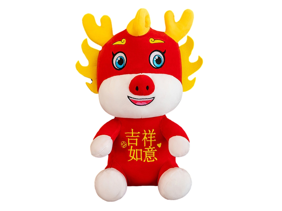 Boneco de Dragão Vermelho 28cm para Ano Novo Brinquedo de Peluche Mascote LAXISCREED