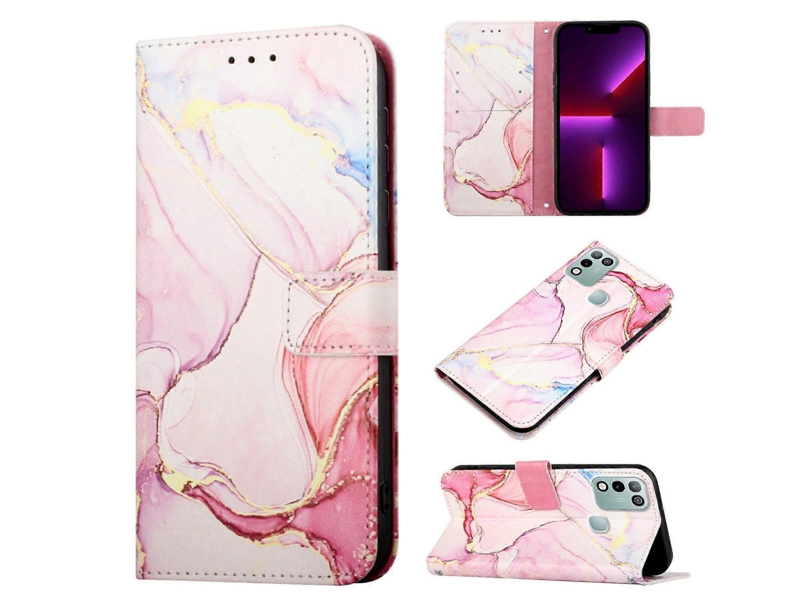 Capa De Couro Flip Com Padrão De Mármore Para Infinix Hot 10 Play Pt003