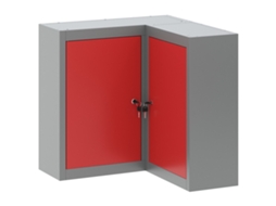 Armário De Canto Cinza E Vermelho Em L Vidaxl Grey Steel (55x55x55 Cm)